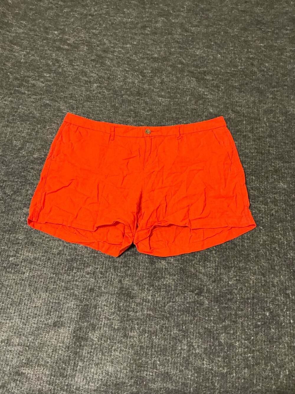 Old Navy Linen-Blend Mid-Rise Shorts Womens Size 14 Orange